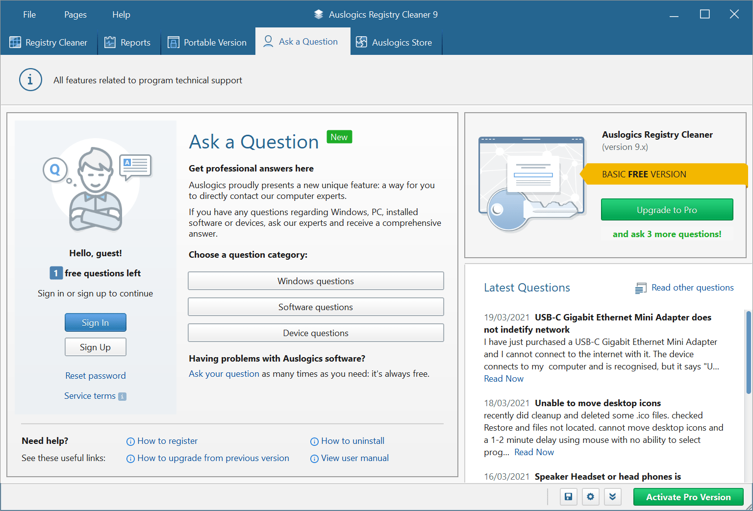 Auslogics Registry Cleaner 9.3.0.1